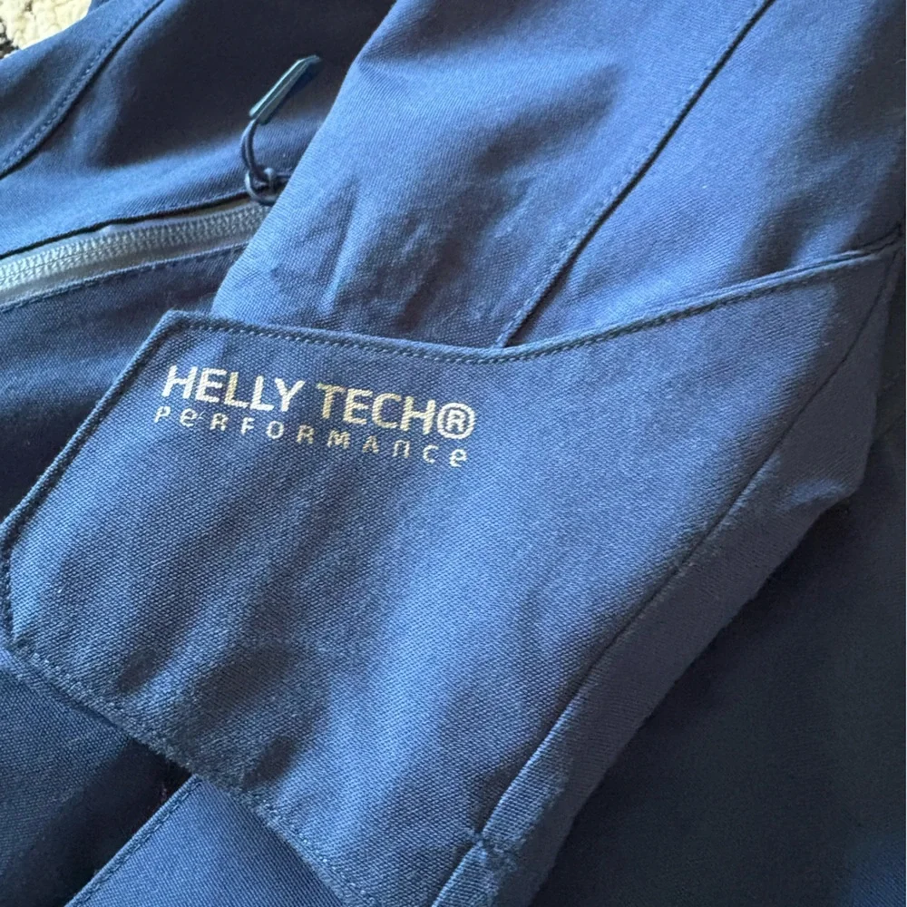 Helly Hansen Dark Blue and Orange Free Ride Team Ski Jacket Hooded Size 14